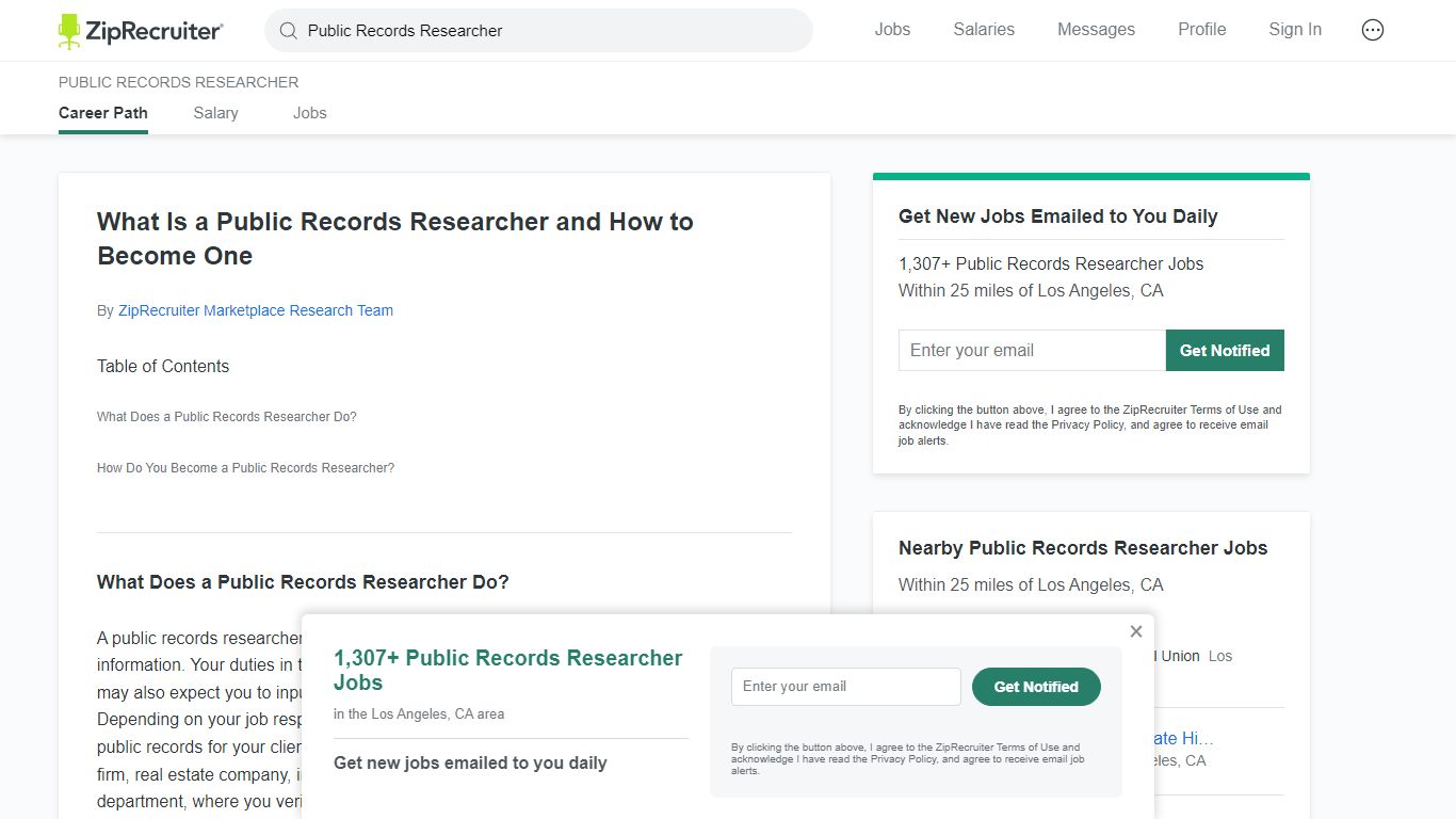 What Is a Public Records Researcher and How to Become One - ZipRecruiter