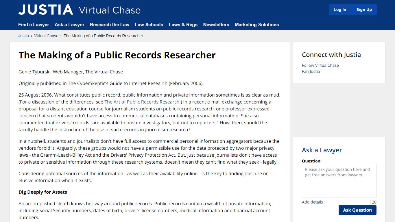 The Making of a Public Records Researcher - Justia